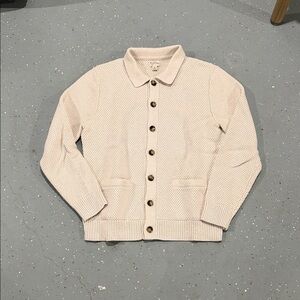 J. Crew Off-White Textured Knit Cardigan